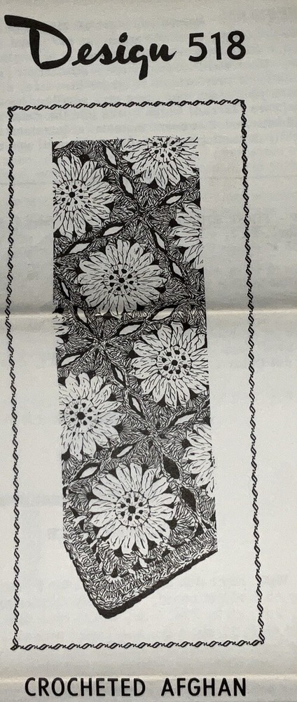 518 Vintage Afghan Pattern to Crochet (Repro)