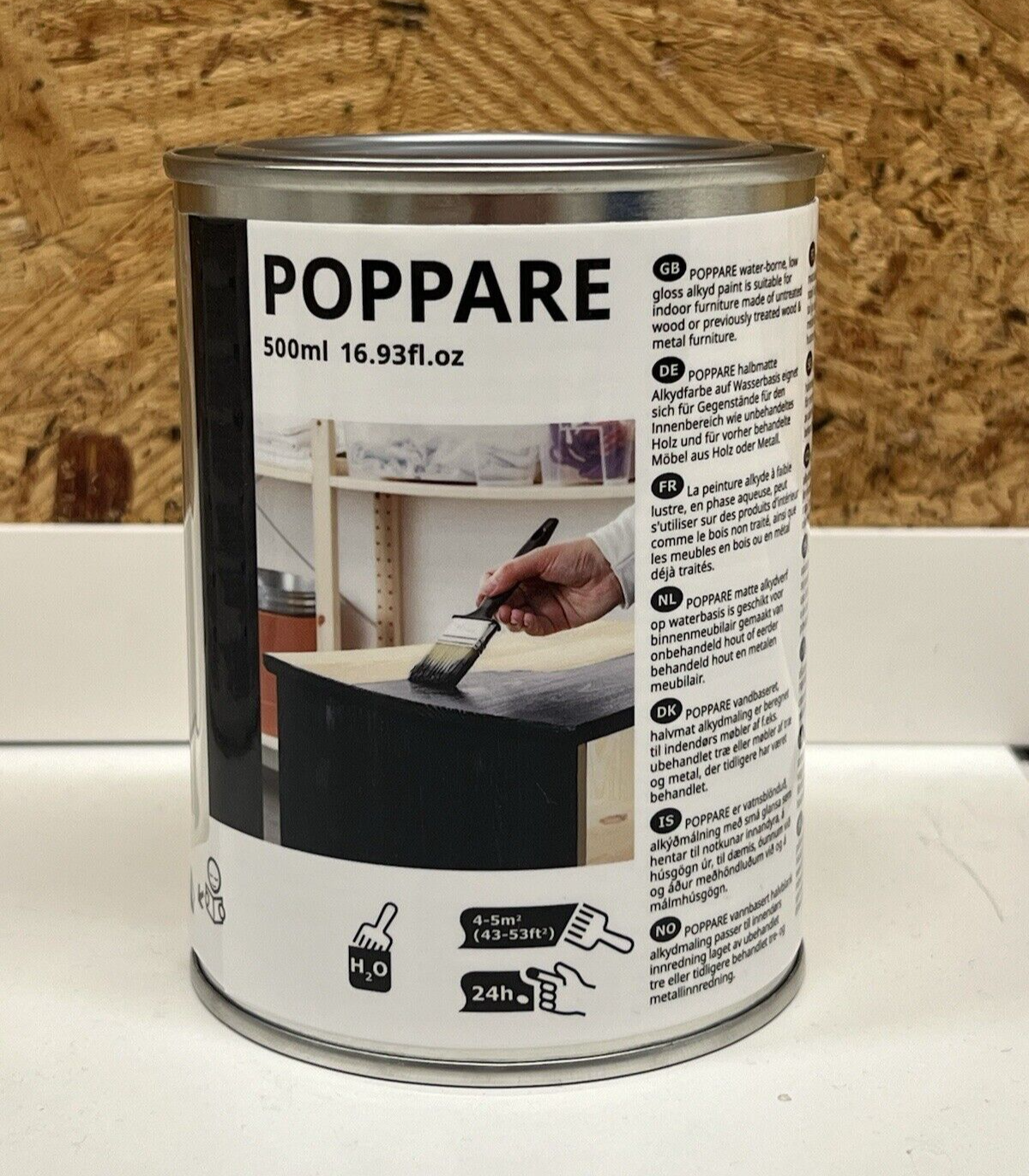 IKEA POPPARE Paint, water-borne, low gloss, blue 16.9 oz NEW