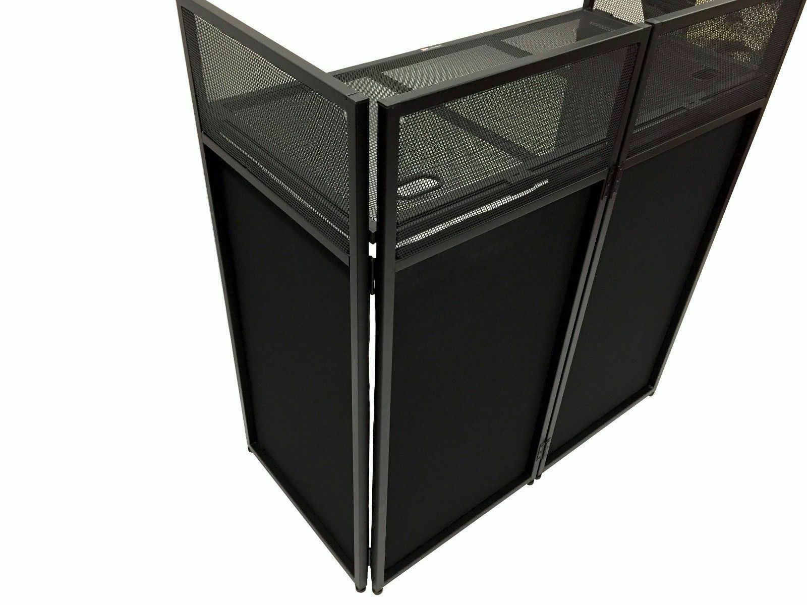 DJ Event Facade White/Black Scrim Metal Frame Booth W/Table Top+Corner Table Top