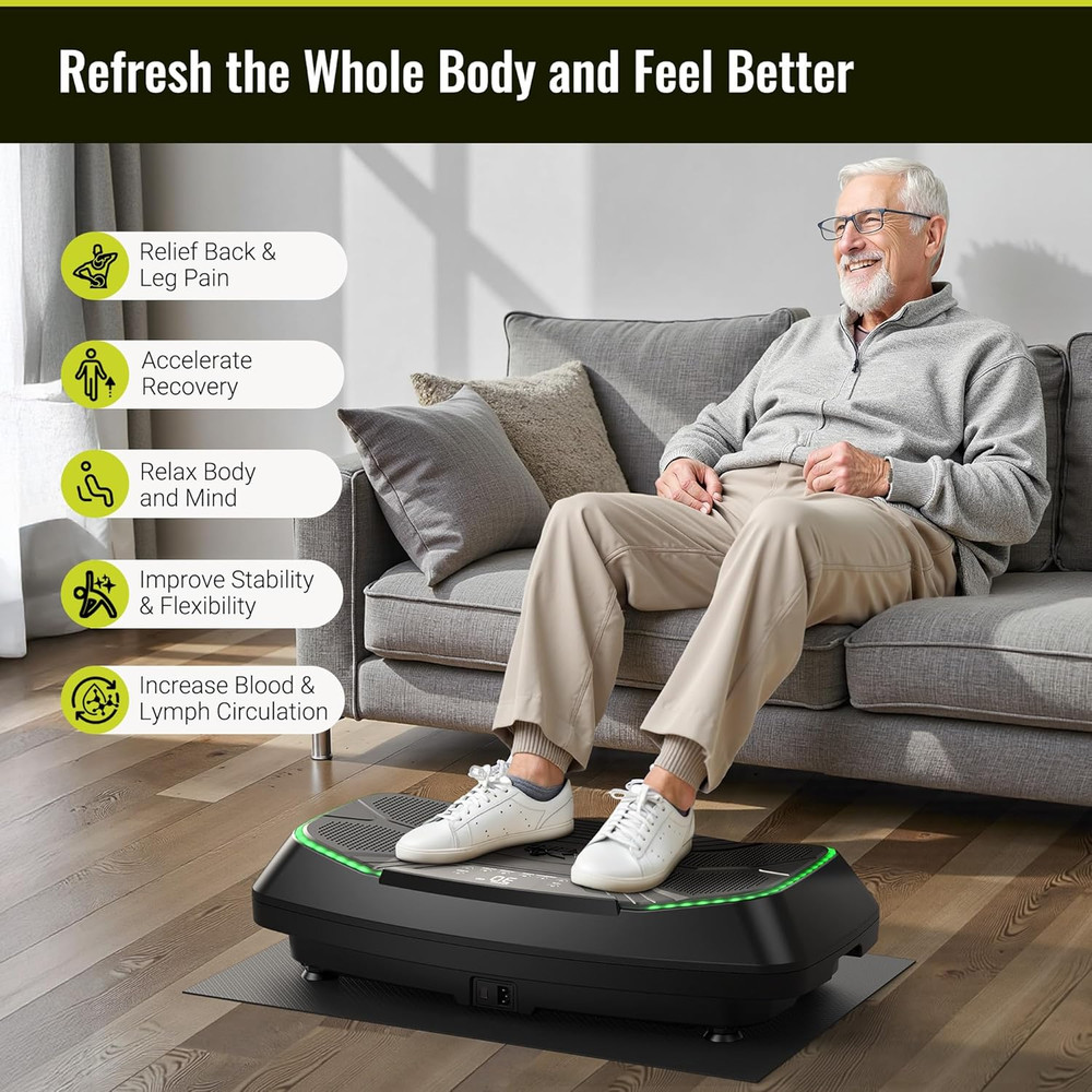 FLYBIRD Vibration Plate Exercise Machine, Adjustable Speed High Intensity Vibrat