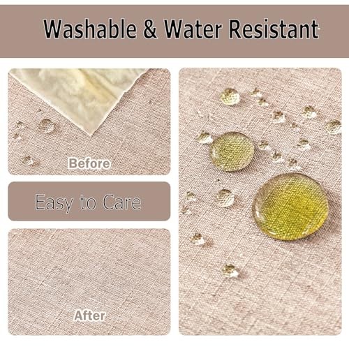Textured Polyester Tablecloth Rectangle 52x70 Waterproof Spill-Proof Wipeable