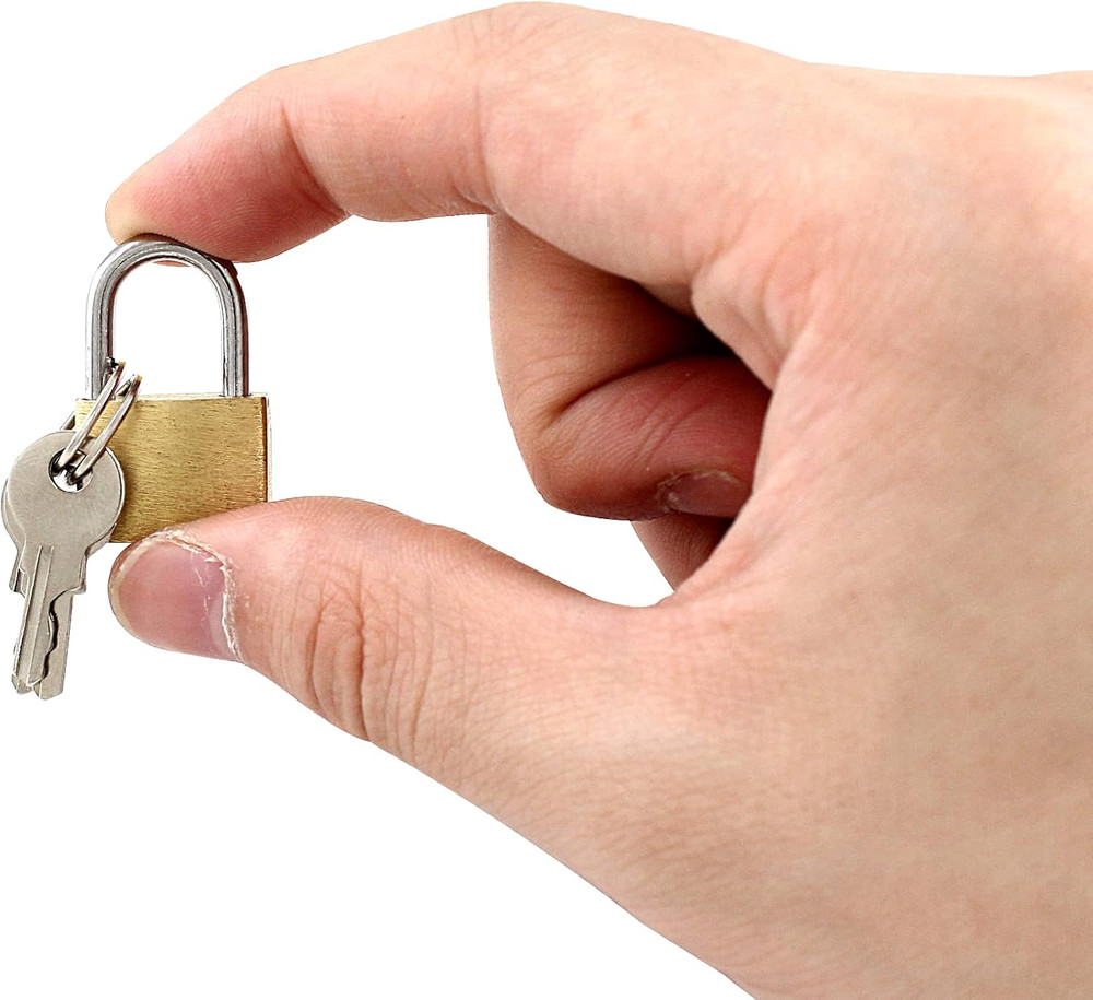 6 Pieces Mini Locks with Keys, Small Solid Brass Padlock Suitcase Locks for Lugg
