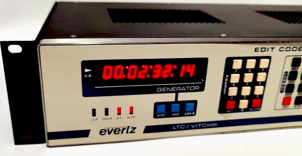 WORKING Evertz 4000 Professional VITC/LTC Timecode Generator / Reader Rack Unit