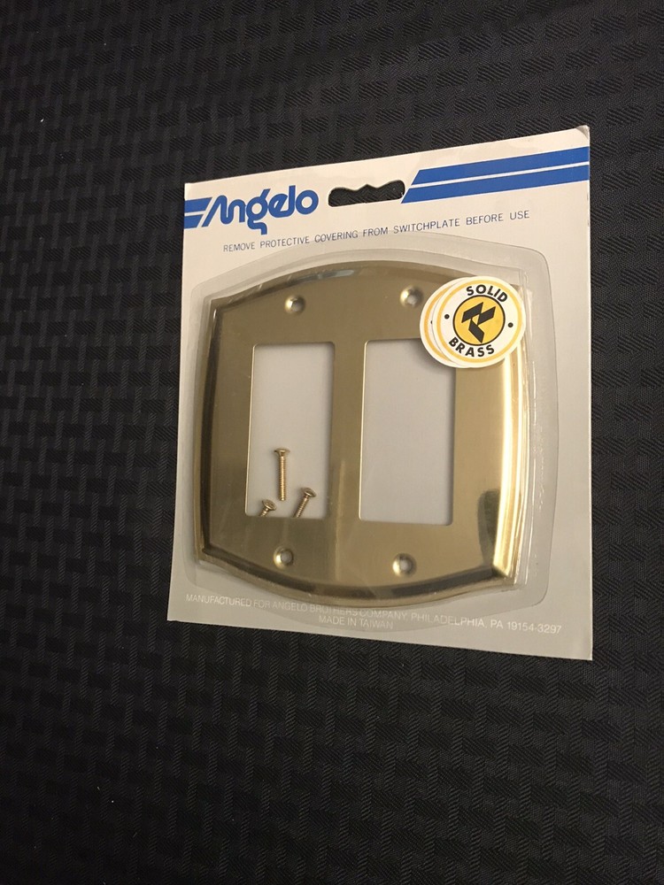 Angelo Solid Brass Decorator Wall Plate - Double Rocker Switch Cover