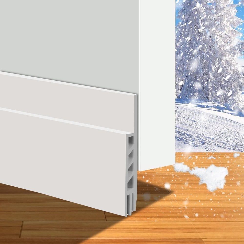 2-Pack White Door Draft Stopper for Ultimate Noise & Temperature Insulation