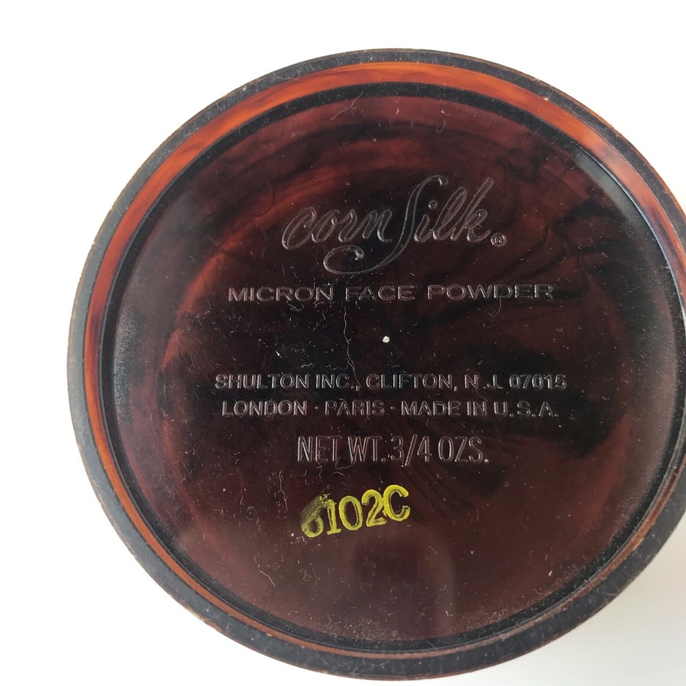 Vtg Corn Silk Micron Face Powder Plastic Tortoiseshell Containers Set 2 Empty