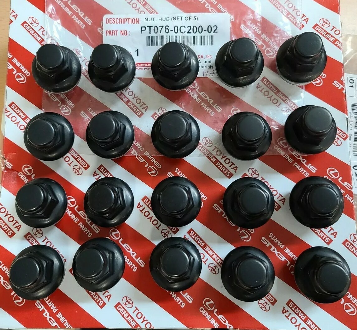 🔥 Toyota Land Cruiser Sequoia Tundra Black Lug Nuts Set of 20 PT076-0C200-02 🔥