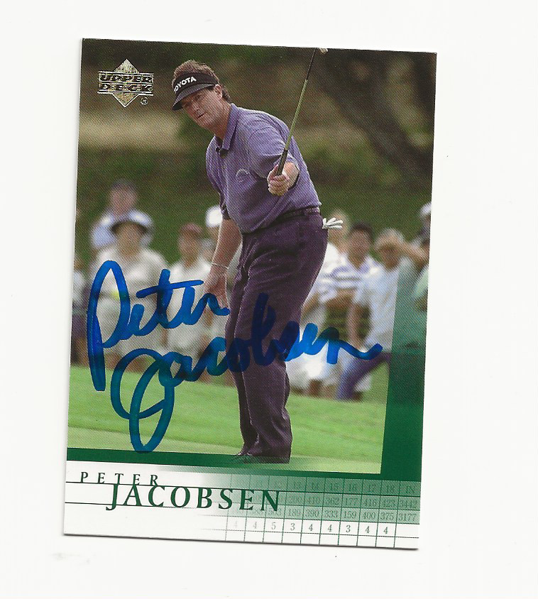 PETER     JACOBSEN     GOLF       AUTOGRAPHED    CARD