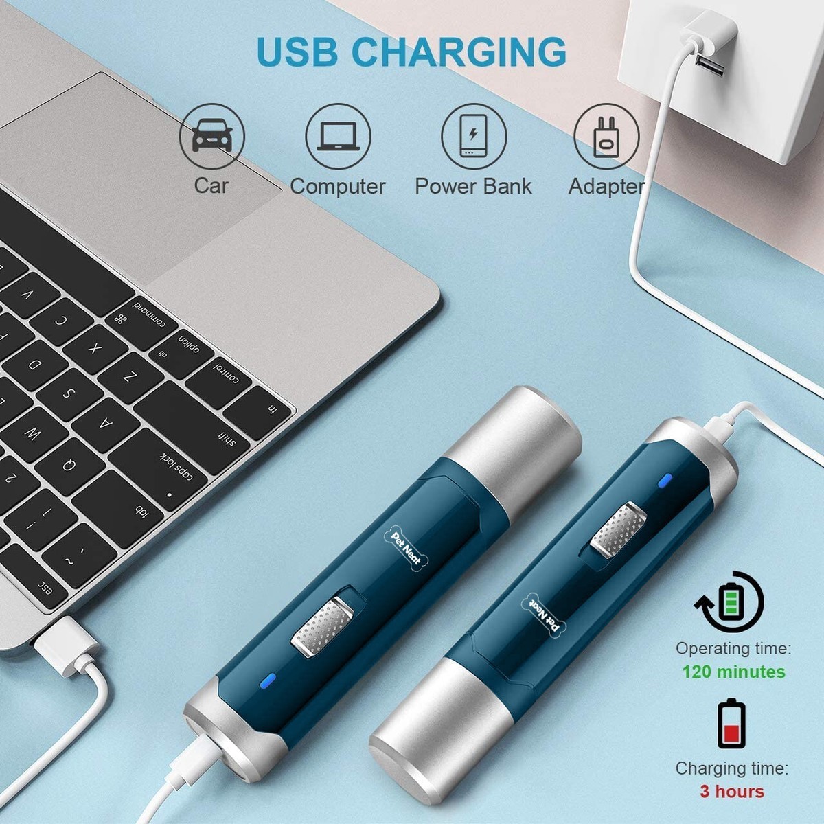 Electric Dog Nail Grinder Pet Trimmer USB Charge Clipper Professional Wholesale