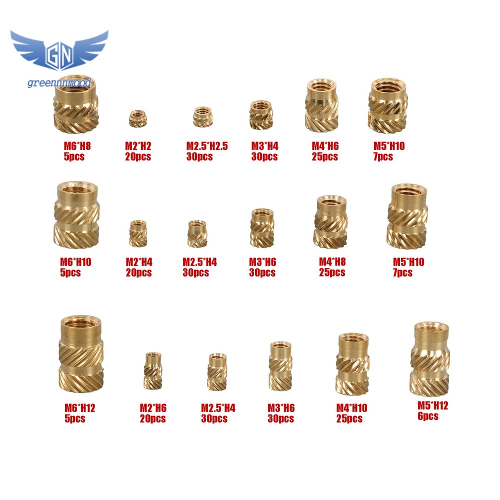 350Pack Threaded inserts kits M2-M6 Metric Internal Thread Rolled Copper Inserts