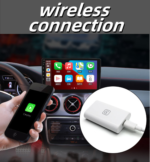 Auto Wireless CarPlay Adapter For Apple Android Wireless Dongle Plug＆Play USB US