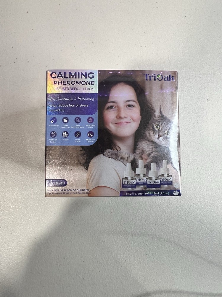 TriOak Calming Pheromone Diffuser Refill 4 Pack for Cats
