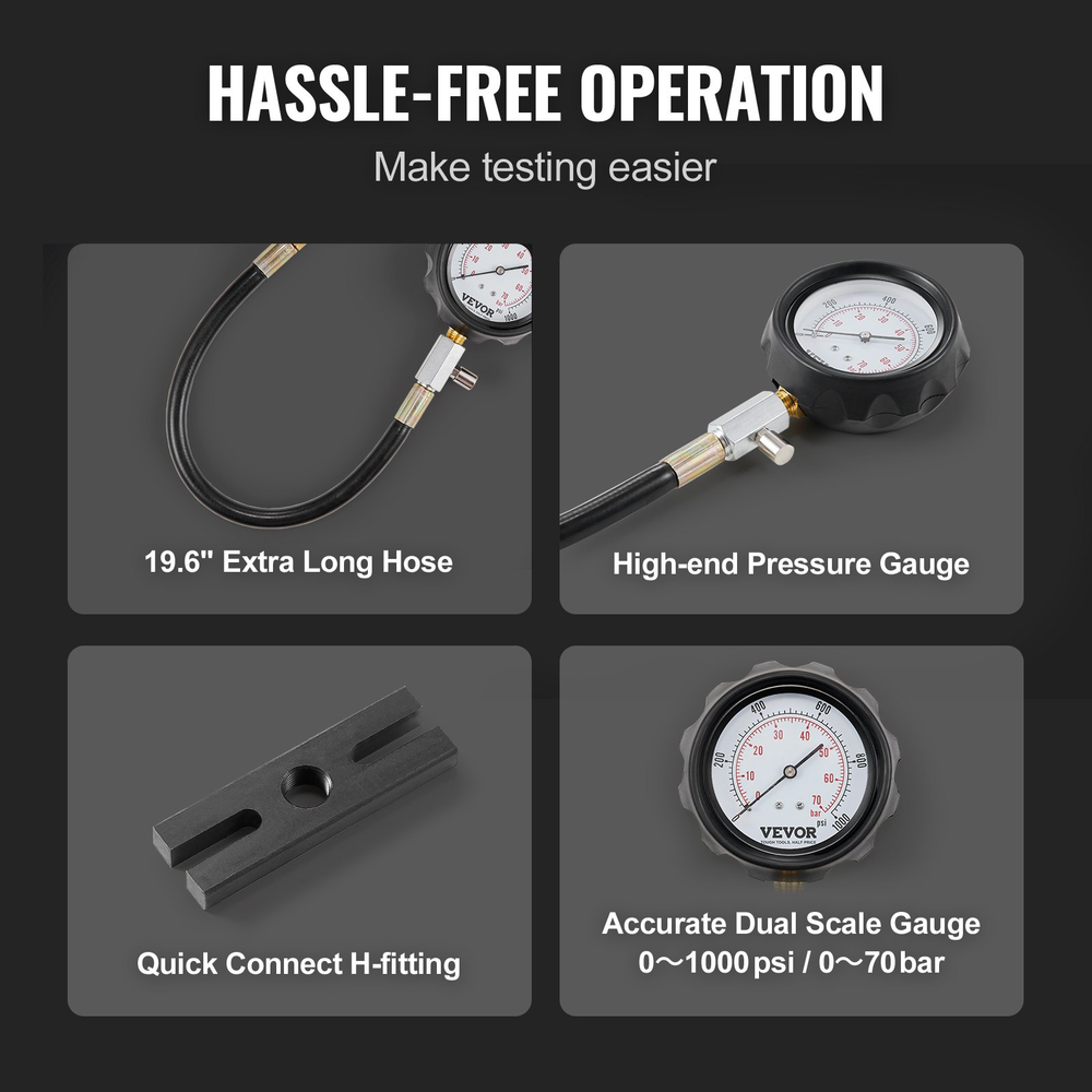 Diesel Engine Compression Tester | Cylinder Pressure Test Tool Kit