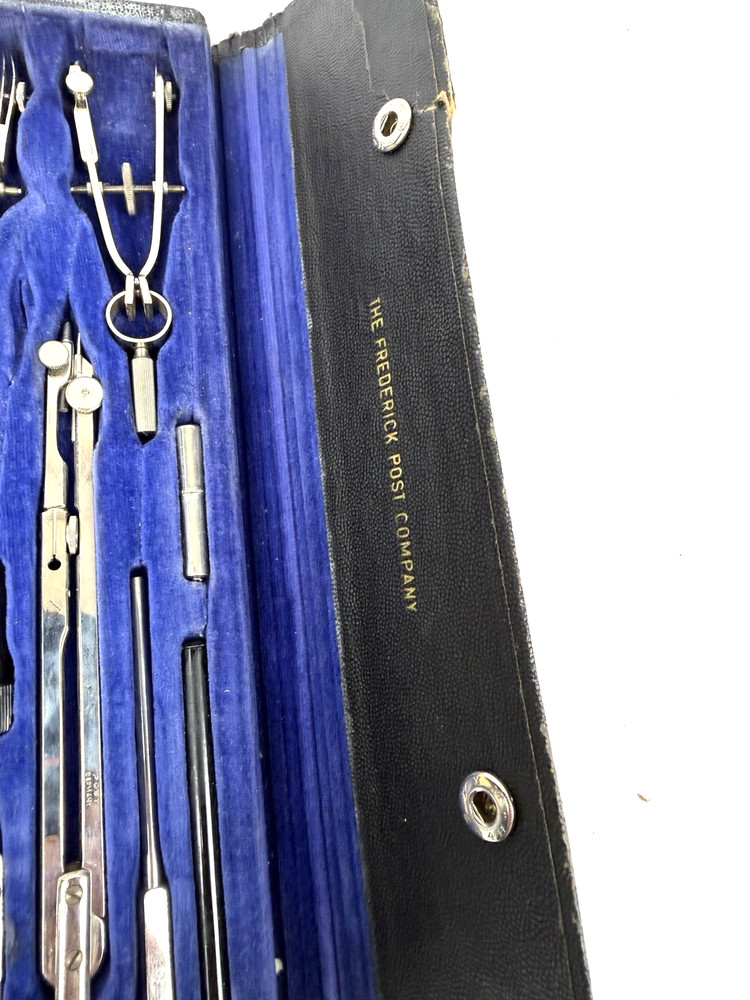 Fredrick Post Draftsmaster 1130C Drafting Compass Set W/Case Germany Complete