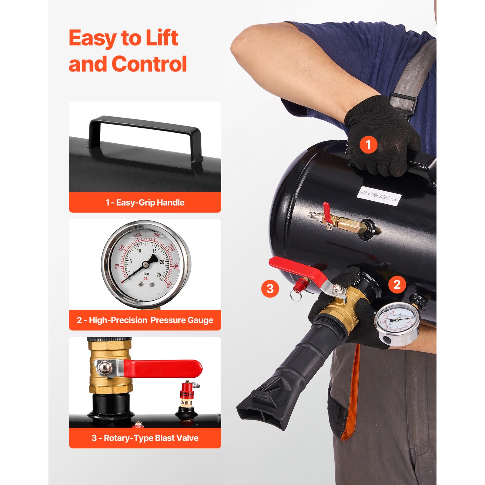 Uimoso 5-Gallon Heavy Duty Air Tire Bead Seater Tool for Quick Inflation