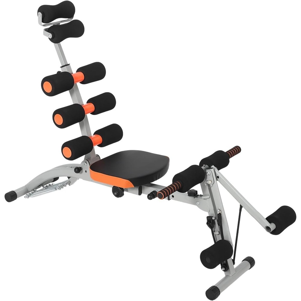 Multifunctional Ab Machine Adjustable Sit Up Bench Foldable w/ Back Support
