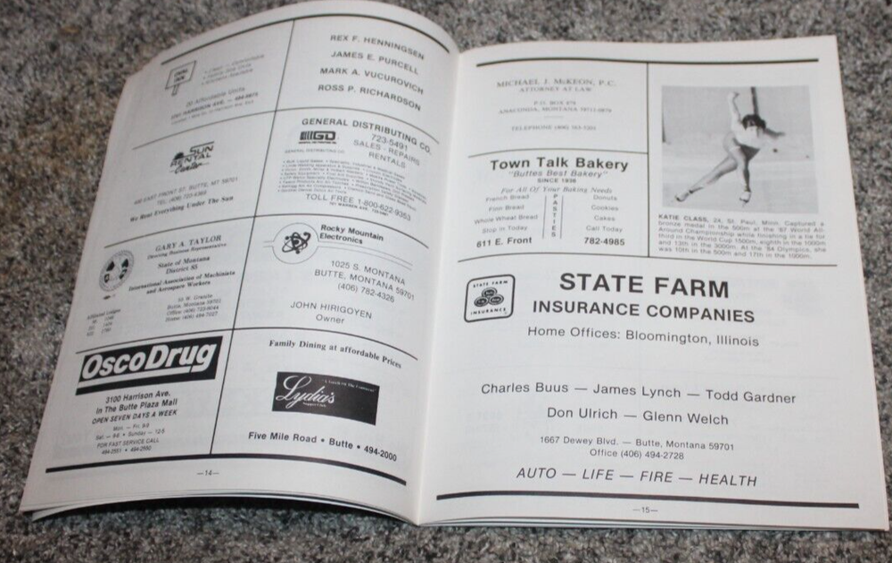 1987 WORLD CUP SPEED SKATING HIGH ALTITUDE PROGRAM, Butte, MT, B.Blair, D Jansen