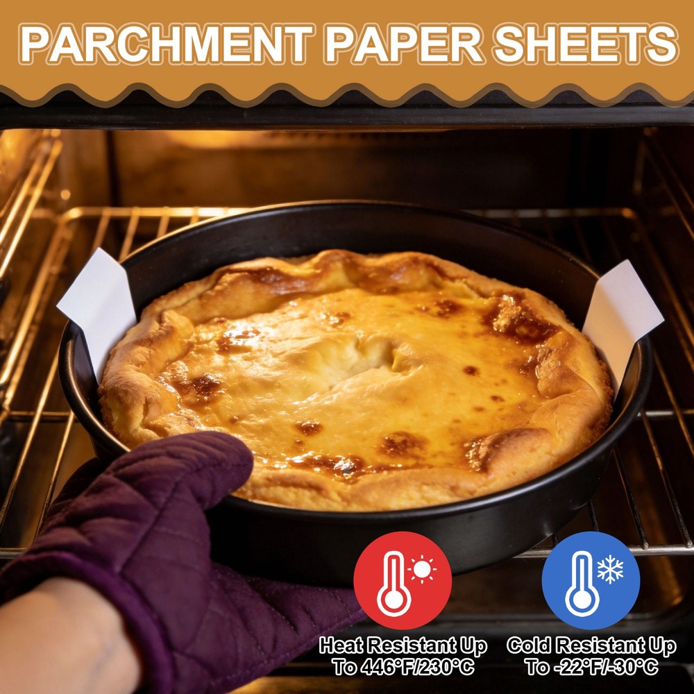 40 Sheets Parchment Paper Rounds, 4" Circle Baking Sheets, White