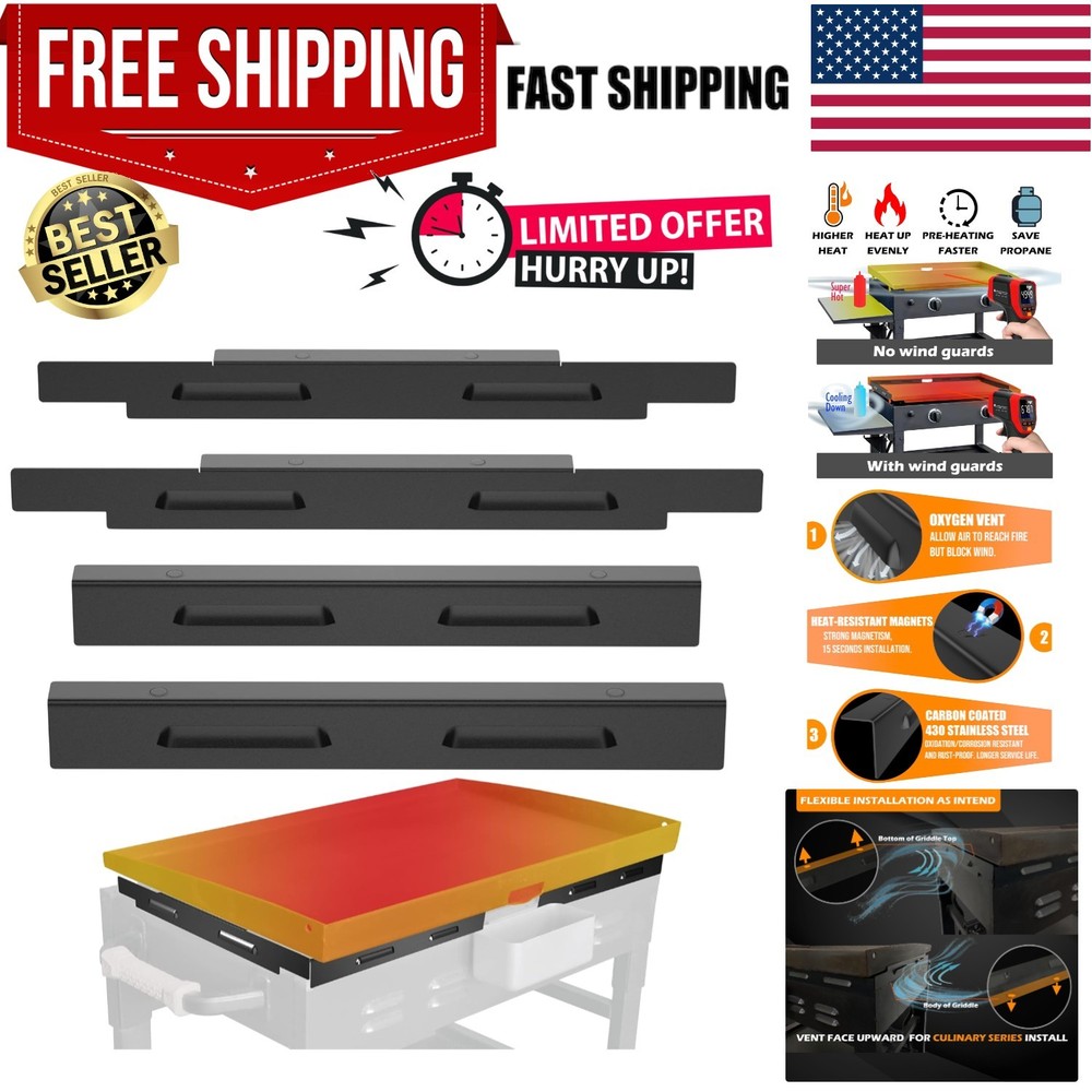 Durable Wind Guards for Blackstone 28'' Griddle - Protect Flames, Optimize Heat