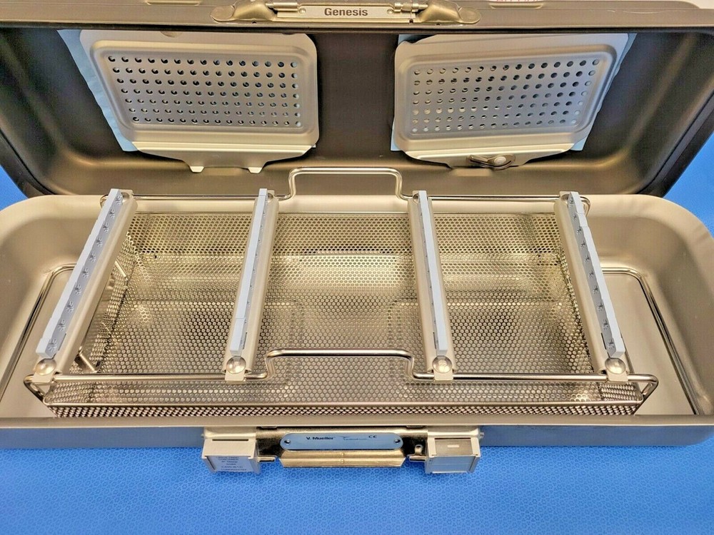 V Mueller CD5-61C Genesis Sterilization Case Basket & 10 Slot Laparoscpic Insert