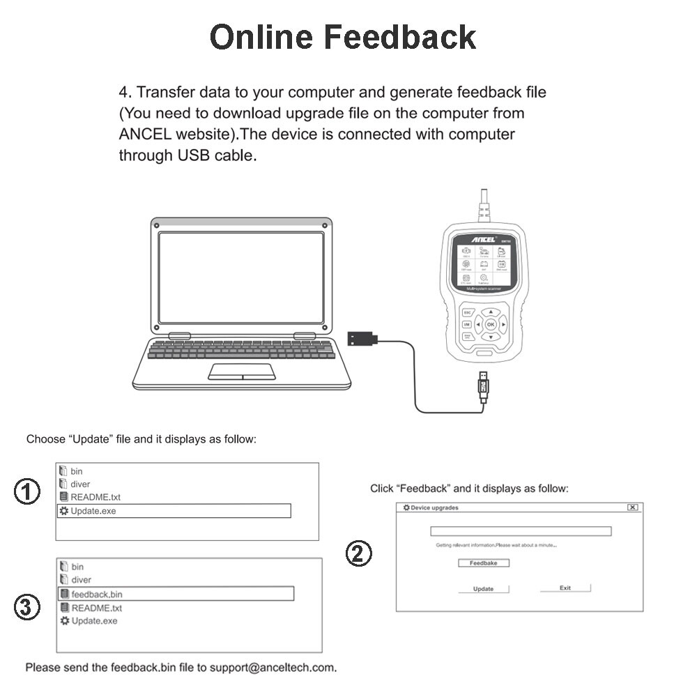 ANCEL BM700 Fit for BMW/Mini/RR OBD2 Scanner Full System Diagnostic Code Reader