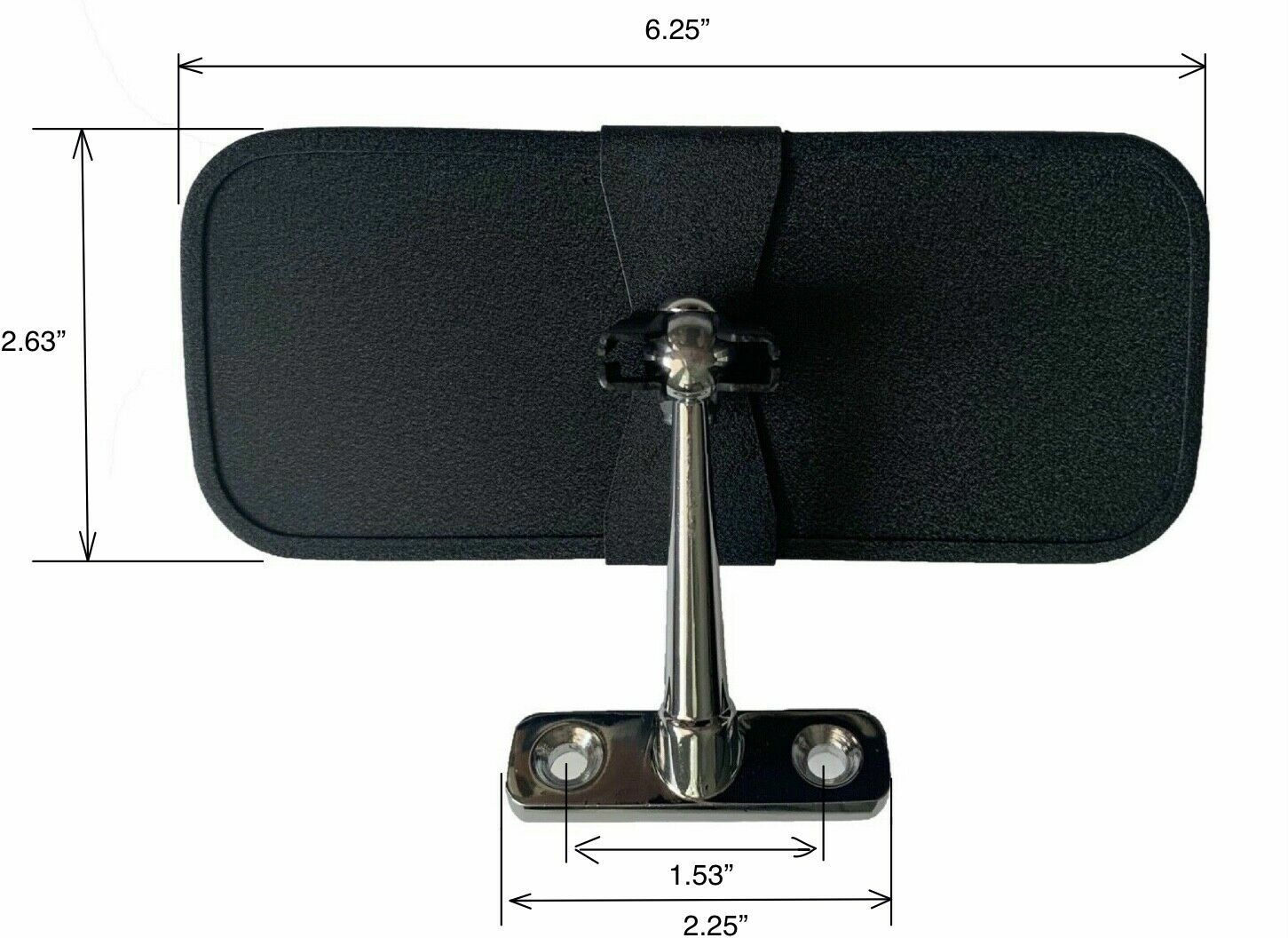 Vintage Hot Rat Rod Antique Car Truck Interior Rear View Mirror Black Wrinkle