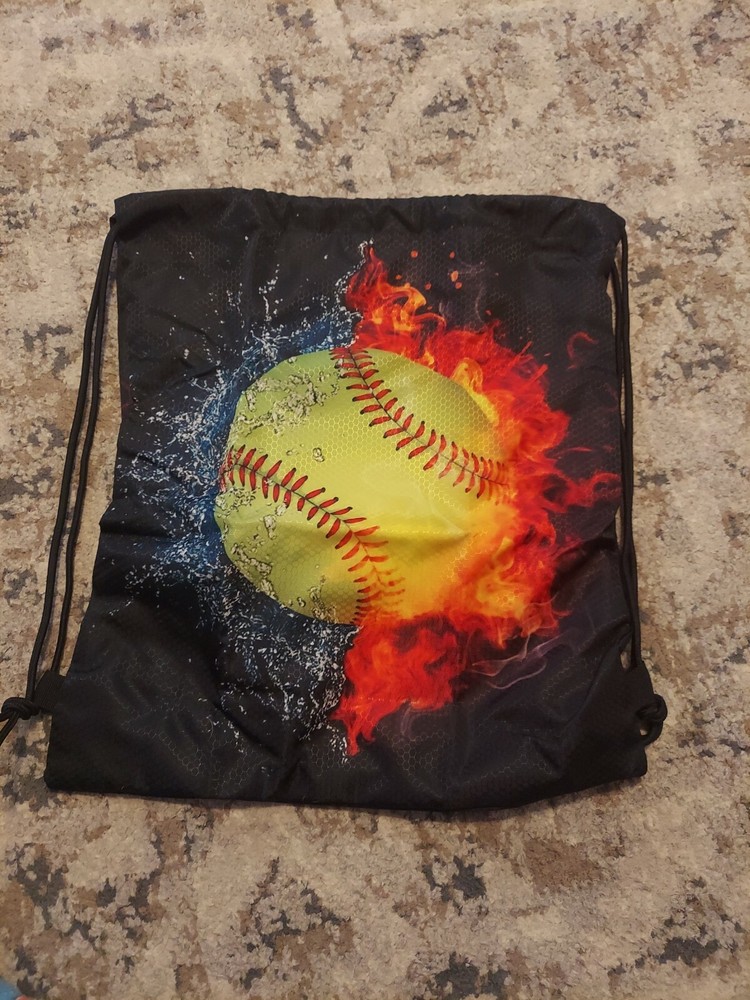Softball Baseball Drawstring Bag 18"×14"