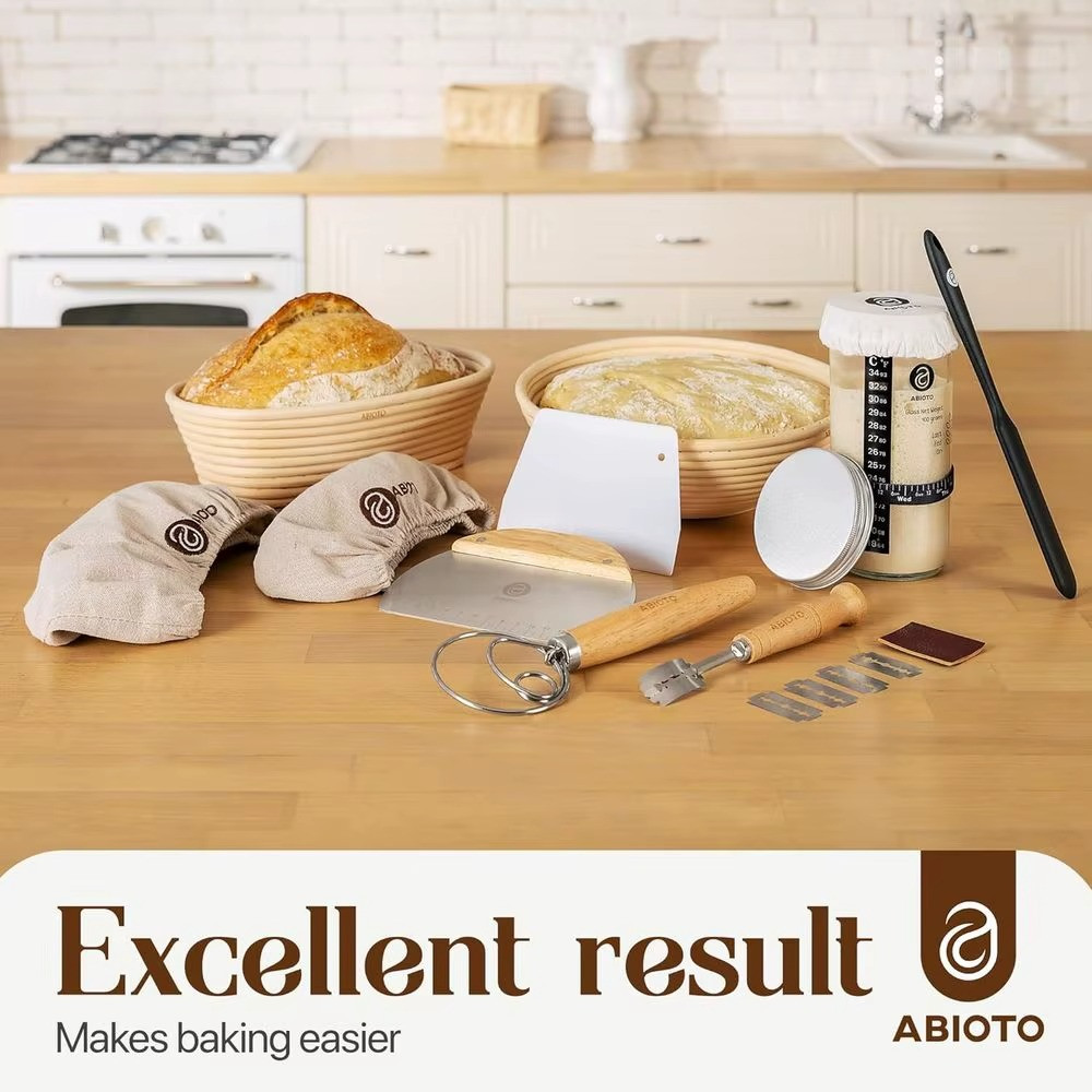 Sourdough Starter Kit Bread Baking Set Proofing Baskets Jar Artisan Bread