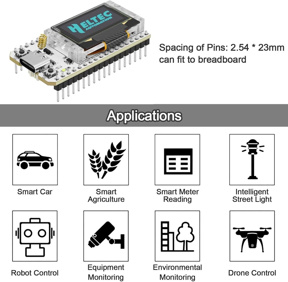 Integrated WiFi Bluetooth LoRa V3 Development Board with OLED & Type-C Power