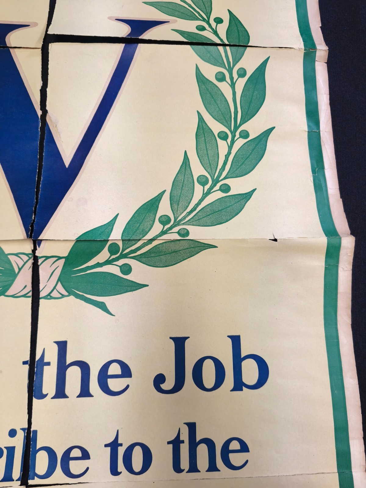 Original WW1 US Poster 31" x 22" Finish the Job Victory Liberty Loan