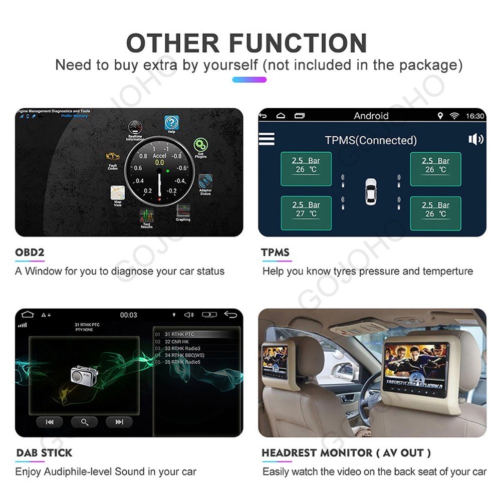CarPlay 4+64GB For Toyota Sienna 2004-2010 Android 13 Car Stereo Radio Navi GPS