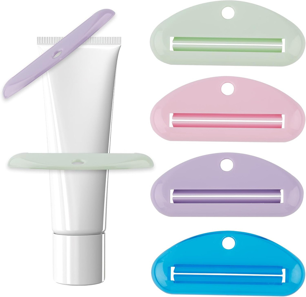 8Pcs Toothpaste Squeezer, Plastic Toothpaste Tube Roller Squeezer Assorted Color