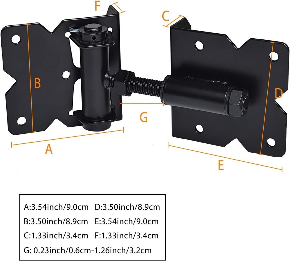 Gate Hinges with Installation Screws, 2 Set