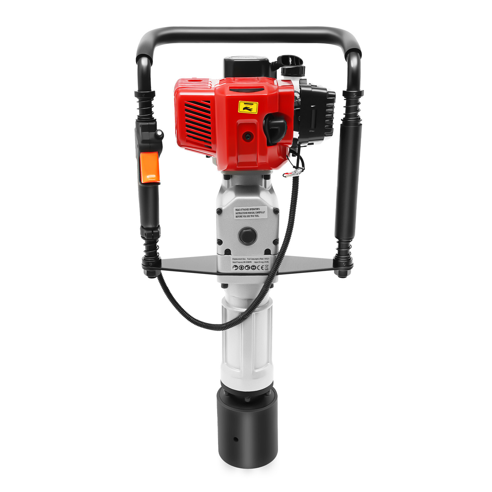 52CC 2.3HP Gas Powered T Post Driver Fence Pile Driver Hammer Tool Kit w/3 Heads