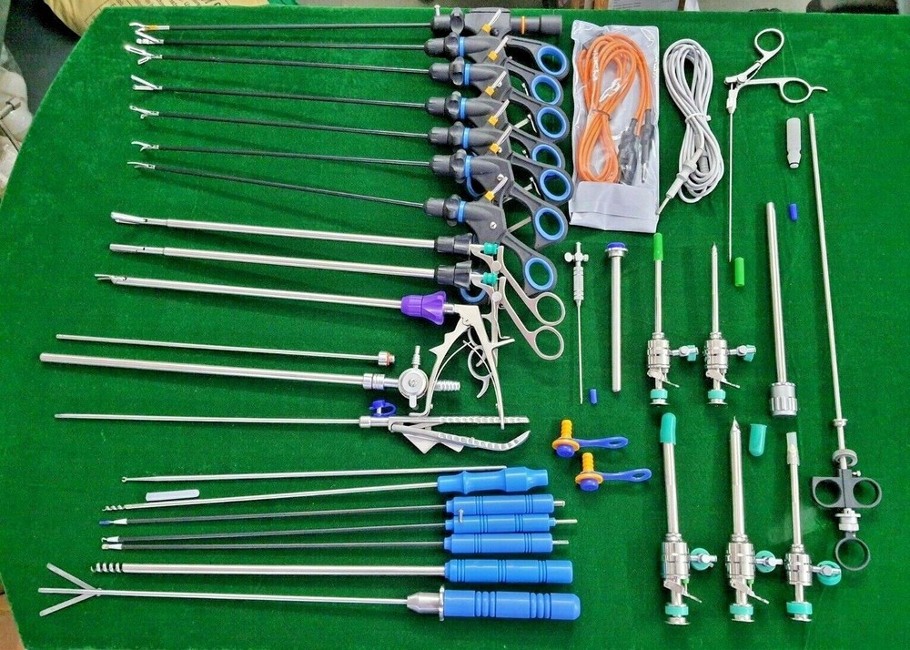 34pc Laparoscopic Surgery Set 5x330mm Laparoscopy Endoscopy Surgical Instruments