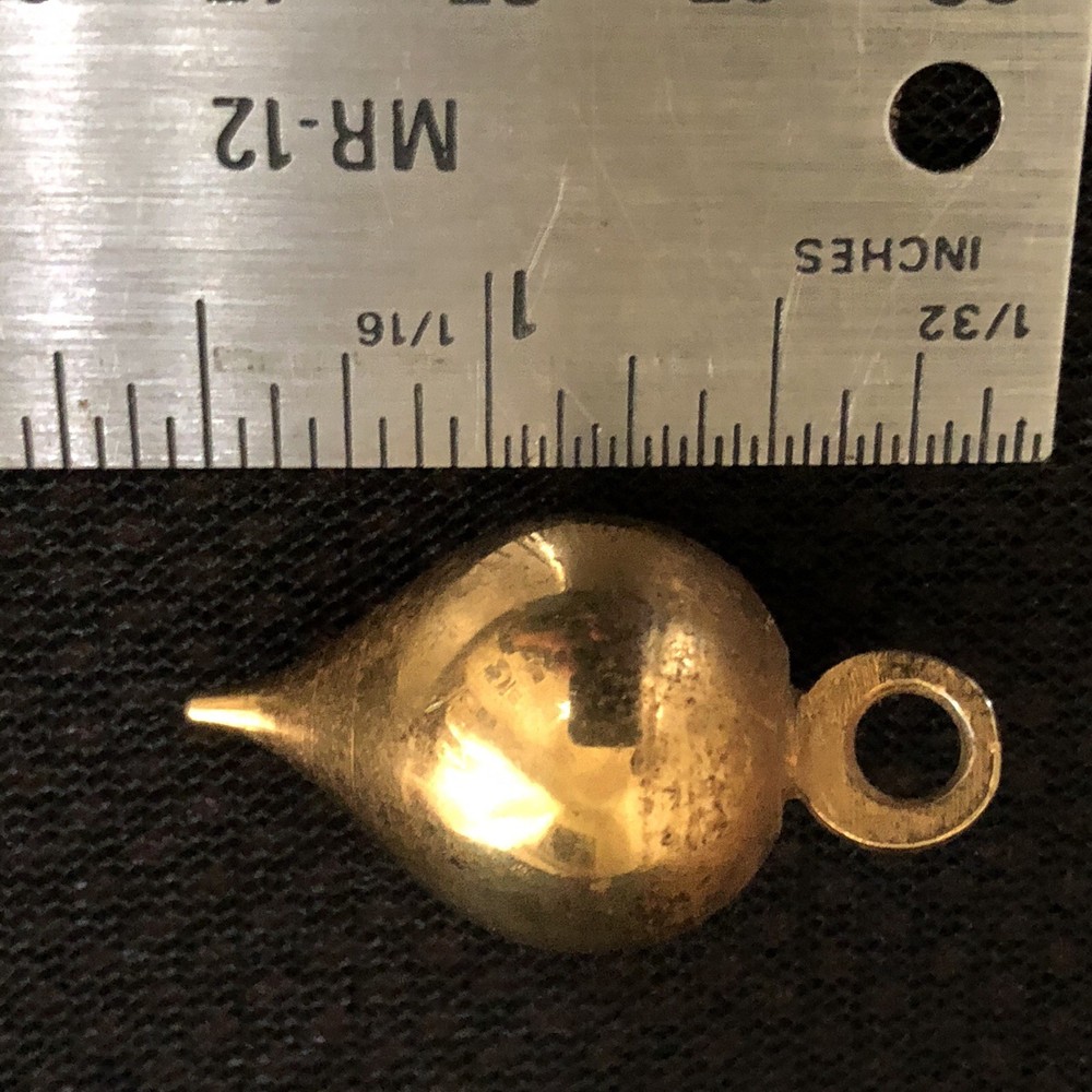Solid Brass Teardrop Pendulum / Healing Energy Generator. 1.5” Tall