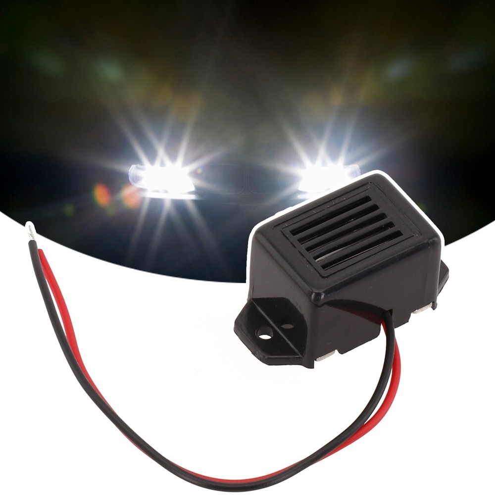 1*-Black Car Light Off Warner Control Buzzer Beeper 12 V Adapter Cable 75dB
