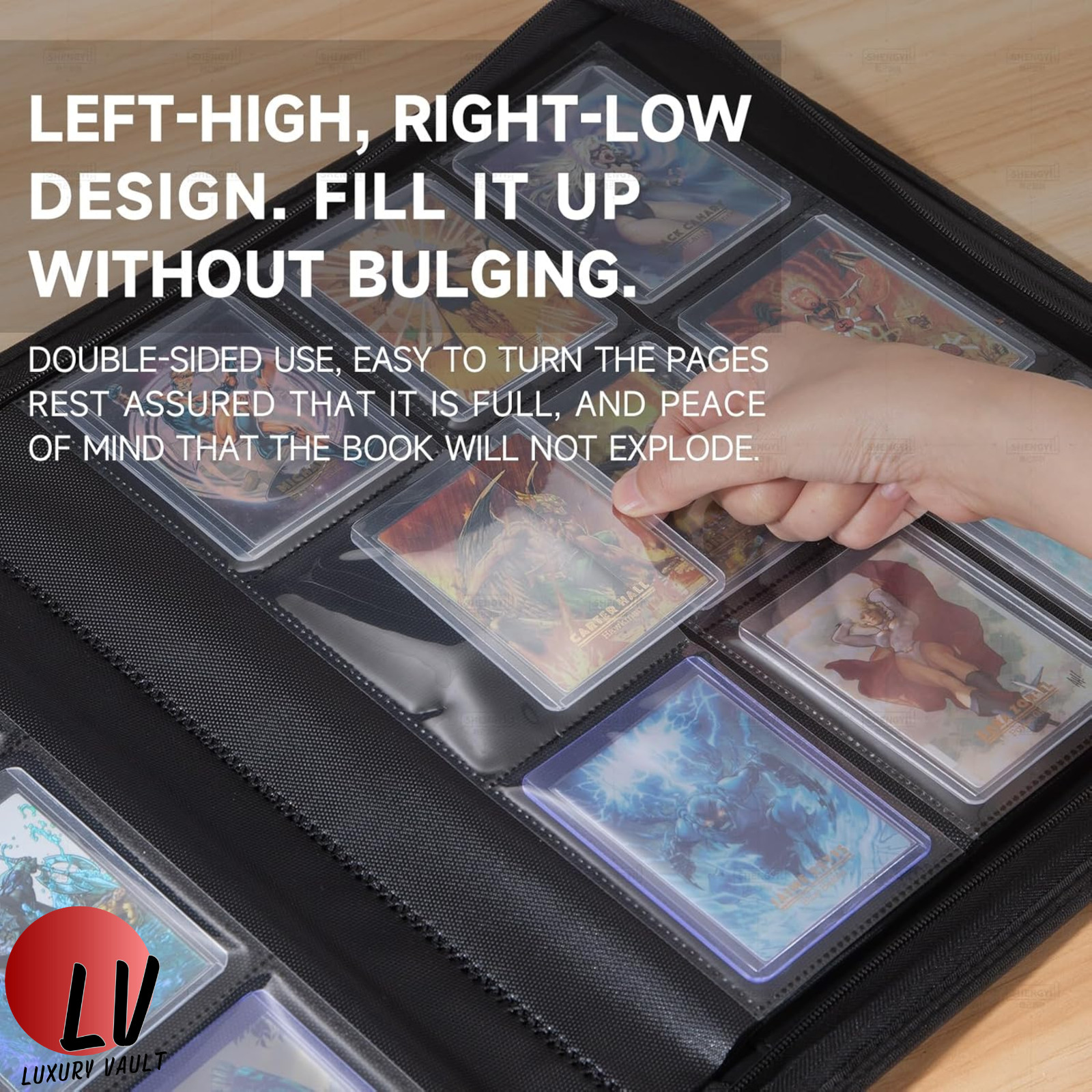 Toploader Binder Card Storage, 288 Pockets Top loader Trading Card Album Zipper