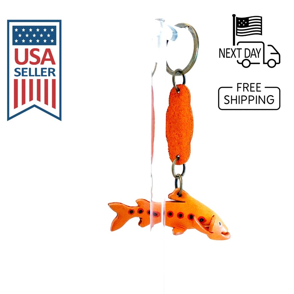 Sea Trout Handmade Leather Keyring