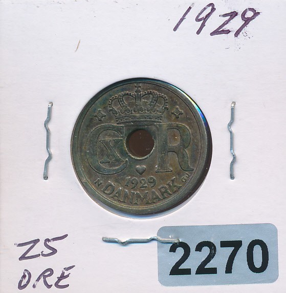 DENMARK -  25 ORE - 1929 - #2270