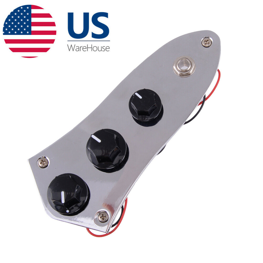 For JB Bass Loaded Wired Control Plate with Matching Volume Tone Knobs Chrome
