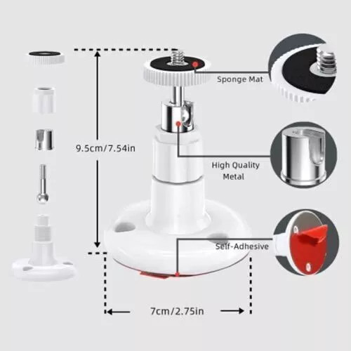 2pcs Universal Wall Mount Bracket for Security Camera with 1/4" Screw Connector