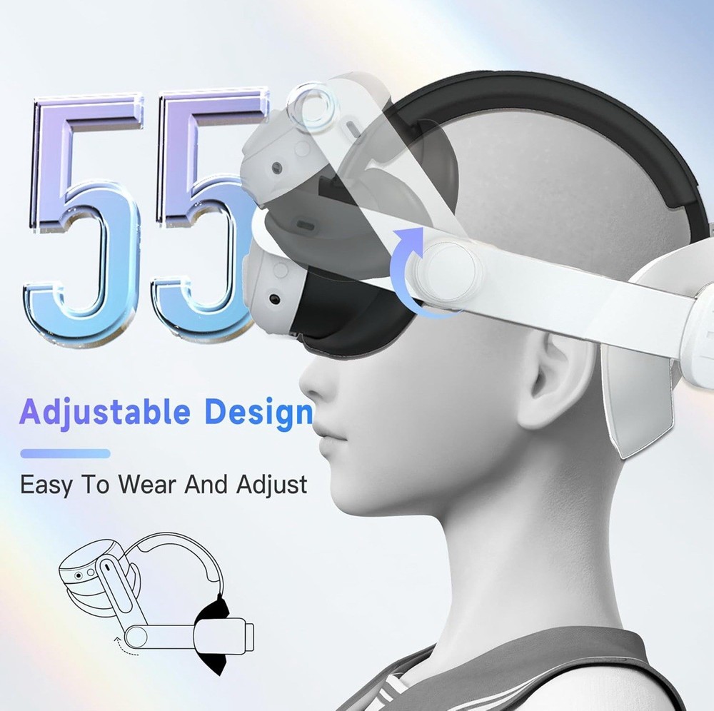 Head Strap Compatible with Meta/Oculus Quest 3 Accessories,