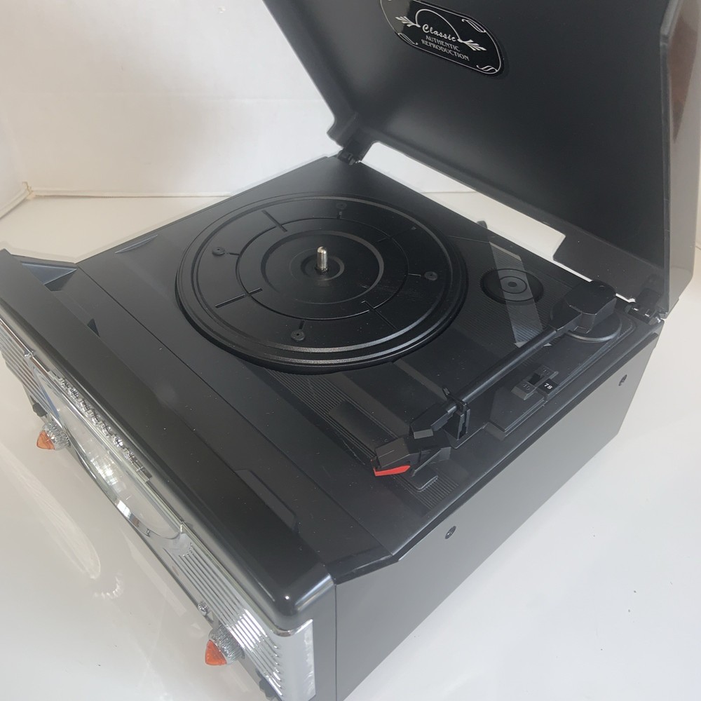 Pyle Vintage Turntable Player W/Stereo Radio- USB/SD Encoding PTR8U