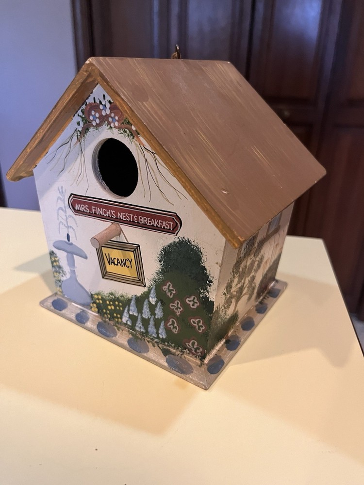 hand painted bird house decoration