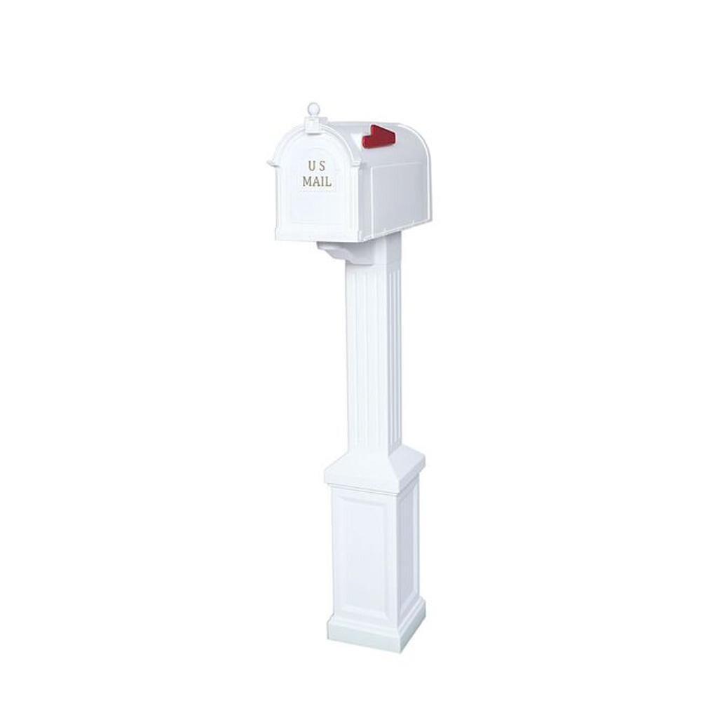 Postal PRO Mailbox Post Durable Rust Dent-Resistant White PP3400/3410