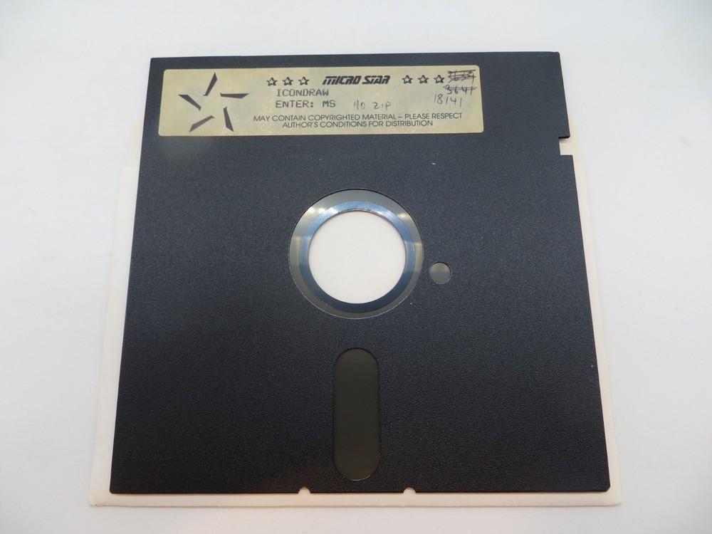 5.25" Floppy Disk ICONDRAW Micro Star Computer Program Disc vintage