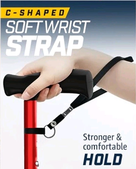 🩼 Zelecks Folding Cane 360° Pivot Base Adjustable Self-Standing Blue