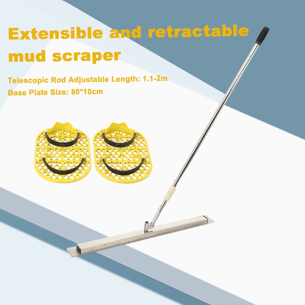 Long Handle Concrete Trowel Cement Surface Smoothing Tool With Finishing Shoes