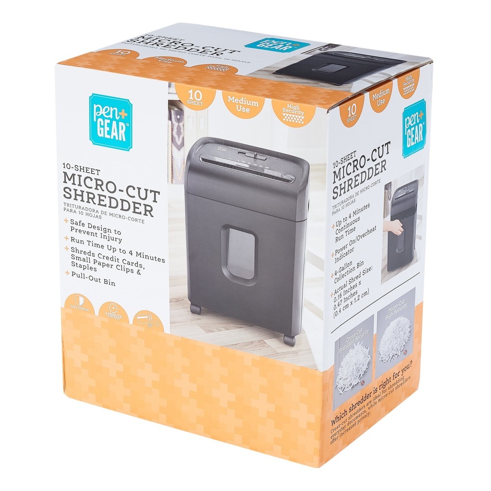 8 Sheet Microcut Rolling Shredder Document Shredding with Pullout Basket Office